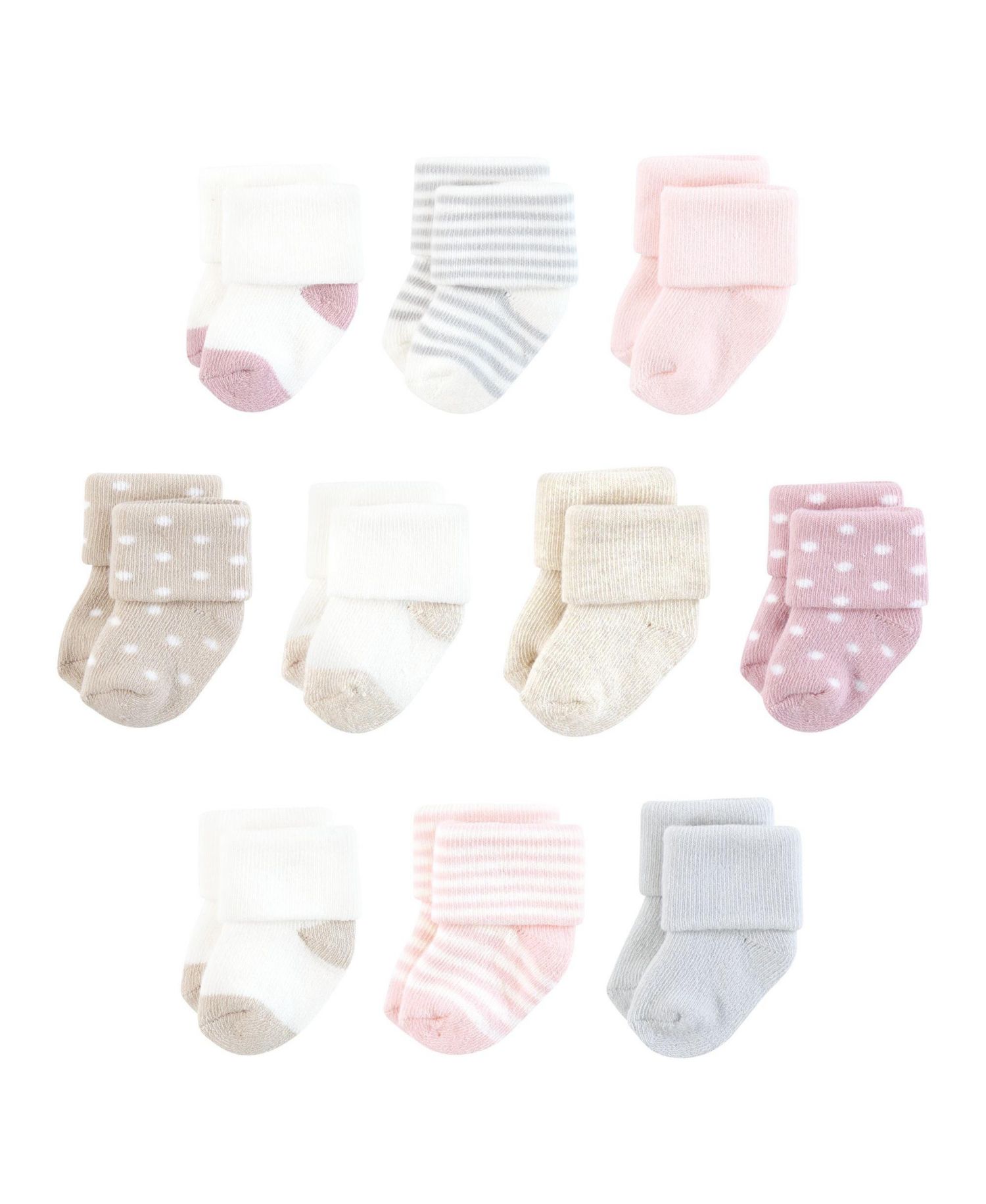 Baby Girls 10Pk Natural Terry Socks