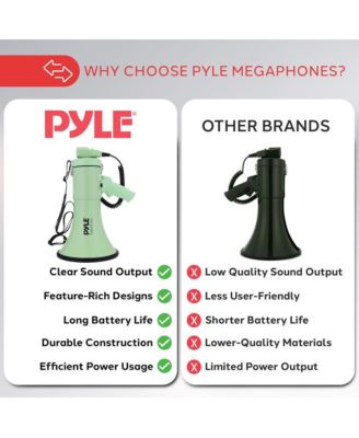 50-Watt Portable Megaphone with Siren, MP3 Input, Automatic Siren, Shoulder Strap, Lightweight