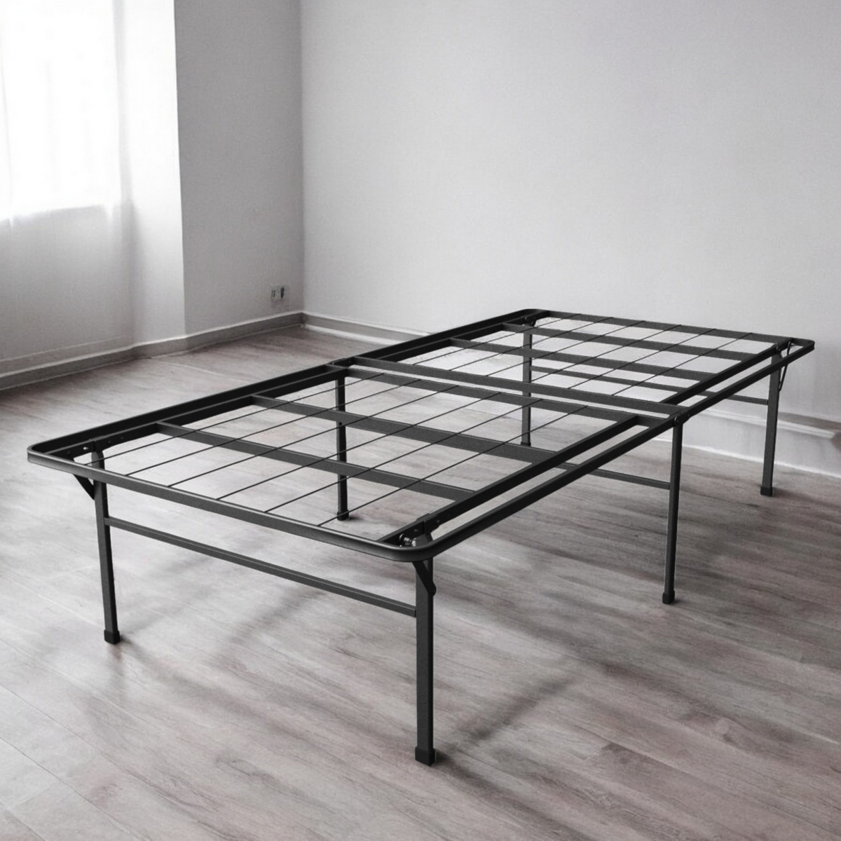 Slickblue High Rise Metal Platform Bed Frame Heavy Duty Construction for Support