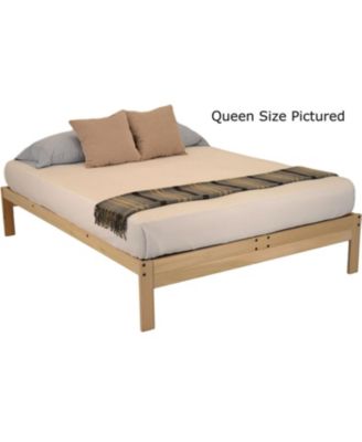 Wooden Platform Bed Frame Solid Construction for All Mattress Types - Twin XL