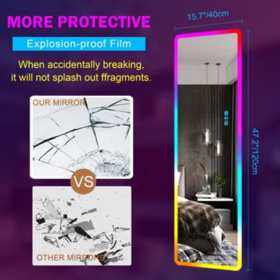 RGB LED Full-Length Mirror with Adjustable Ambient Light