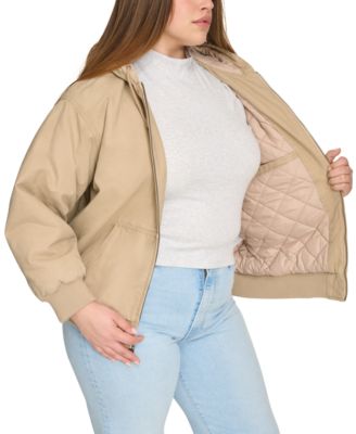 Levi's - Plus Size Relaxed-Fit Zip-Front Hooded Bomber Jacket