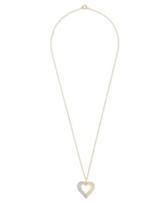 Diamond Heart Pendant 18" Necklace (1/2 ct. t.w.) in 10k Gold, Exclusively at Macy's