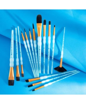 Crafter's Choice Synthetic Black Taklon Paint Brushes, 15pc