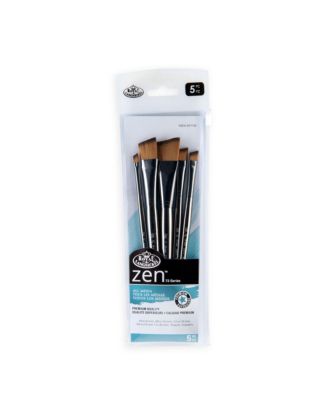 ZEN 73 Series 5pc Multi Media Artist Paint Brush Pack Angular Assorted
