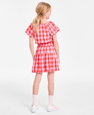 Epic Threads Little Big Girls Gingham Smocked Top Bubble Skirt Exclusively At Macys In Mandarin R