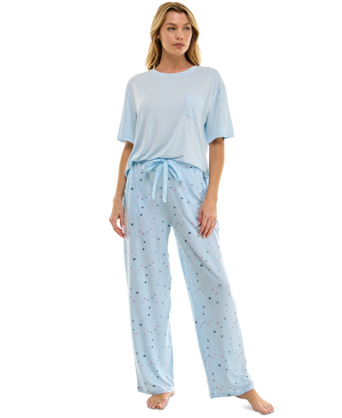 Roudelain Women's Printed Drawstring Pajama Pants In Chloe Sparkling Stars