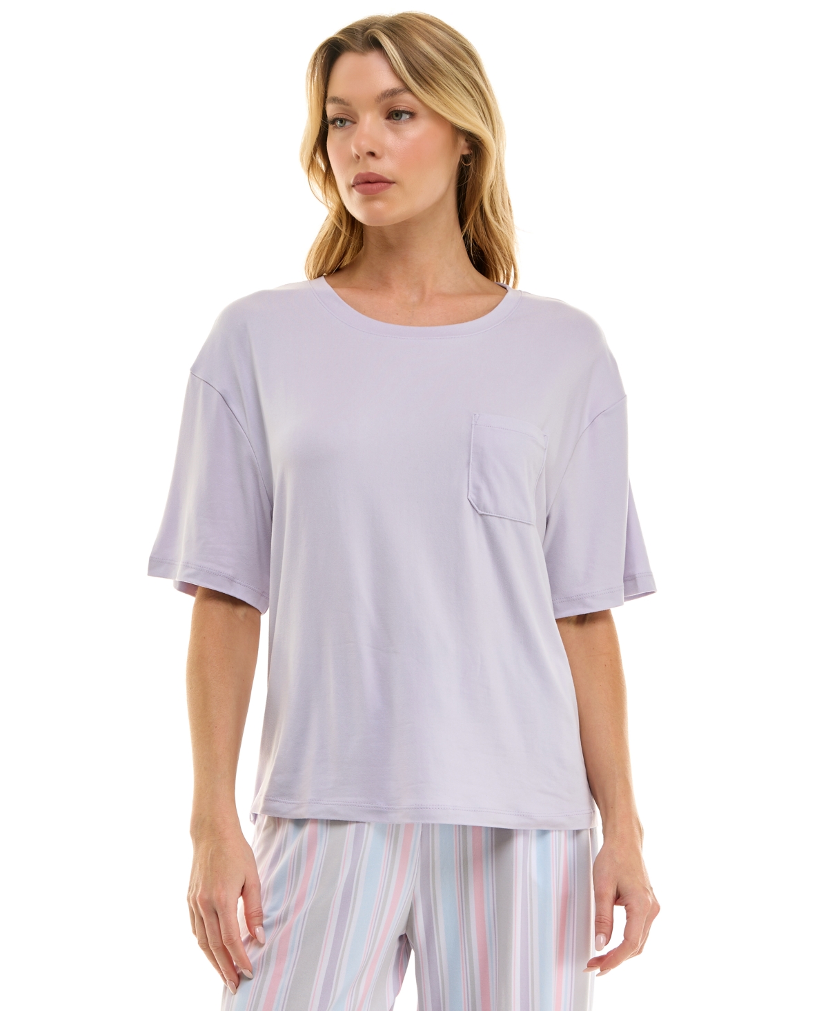 Women's Drop-Shoulder Crewneck Sleep Tee - Vapor Blue