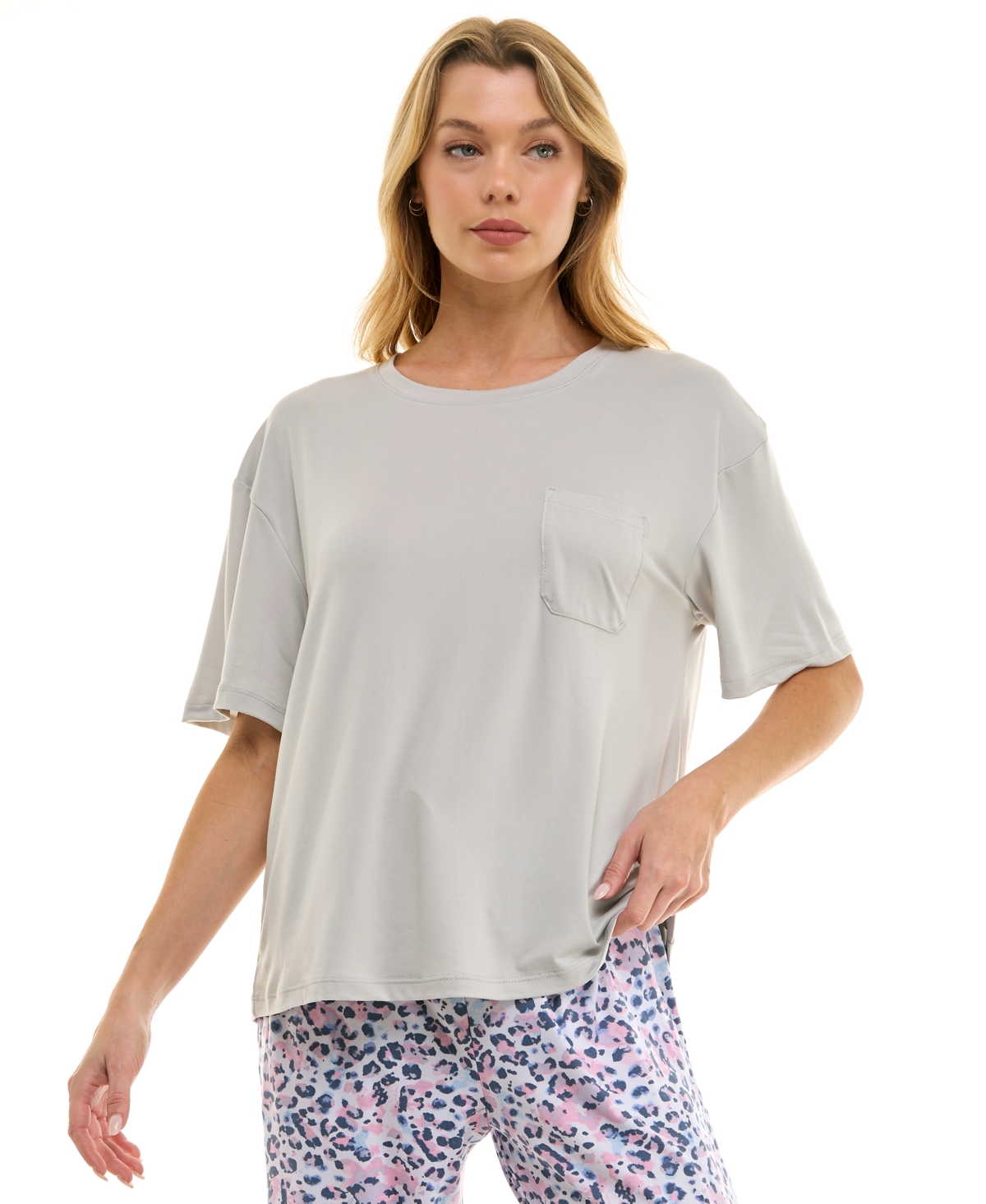 Women's Drop-Shoulder Crewneck Sleep Tee - Vapor Blue