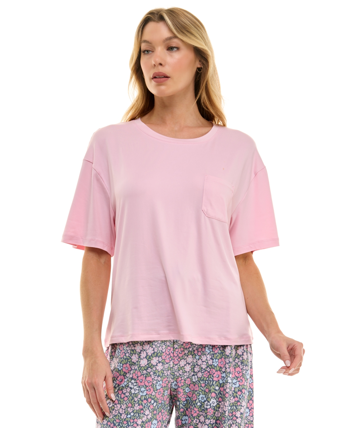 Women's Drop-Shoulder Crewneck Sleep Tee - Vapor Blue