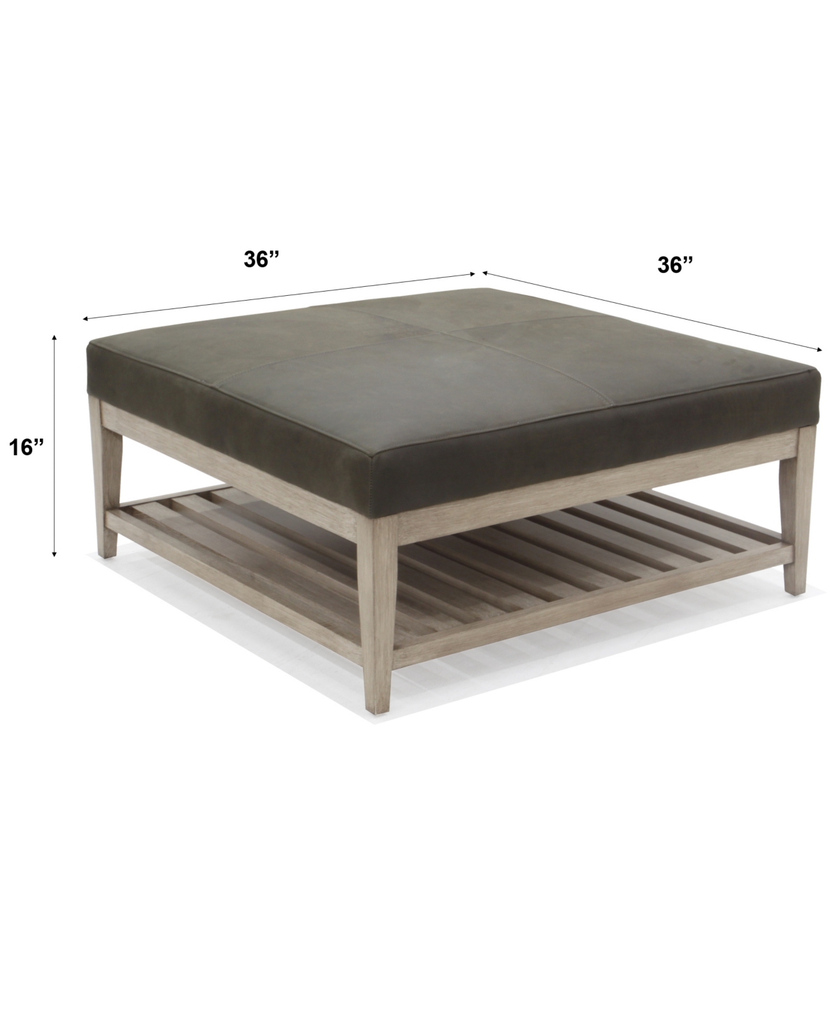Macy's Reiter Leather Cocktail Ottoman, Exclusively At Macys In Iron