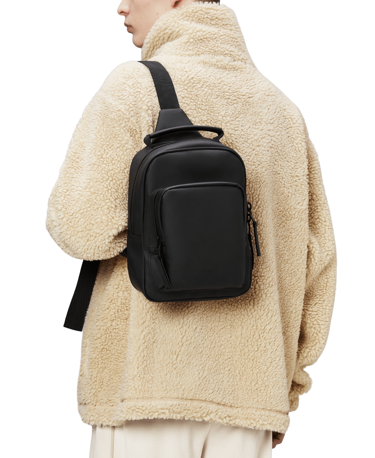 Rains Men's All-Black Daypack Sling Bag