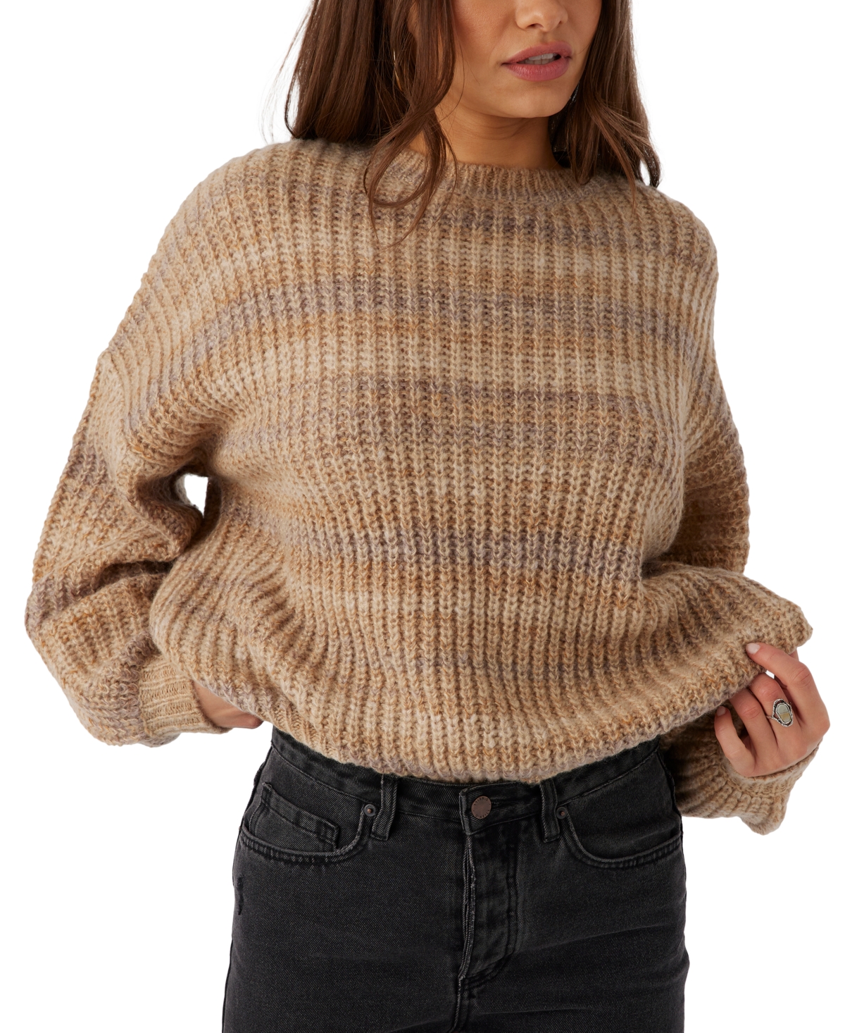 O'neill Juniors' Bayou Oversized Drop-shoulder Sweater In Tobacco Brown