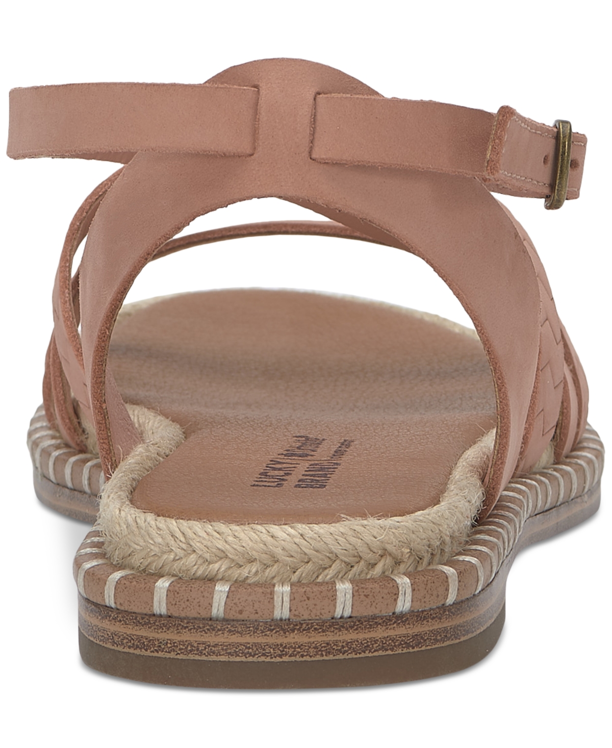 Lucky Brand Women's Kielly Strappy Whipstitch Flat Sandals In Bellini Nubuck