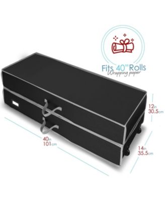 Premium Holiday Gift Wrapping Paper & Accessories Storage Organizer Box - X-Large with Wheels & 2 removable Storage Bins