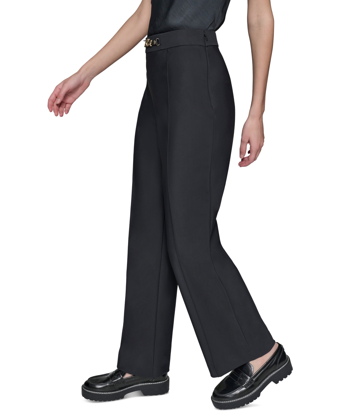 Karl Lagerfeld Women's Embellished Straight-leg Pants In Black