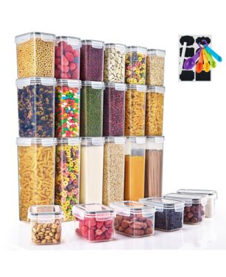 Sorbus 24 Pack Airtight Food Storage Containers, Labels, Marker & Measuring Spoons - Functional Dry Food Organizers for Kitchen, Pantry, and more - Macy's