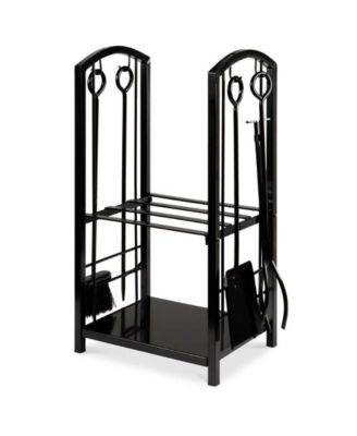 5-Piece Vintage Firewood Log Rack Holder Tools Set for Fireplace