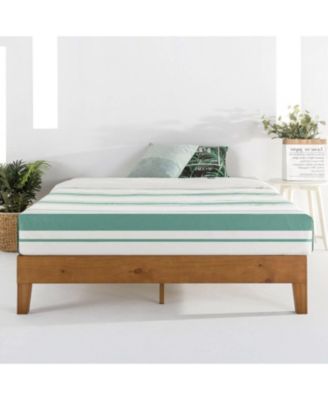 Solid Wood Platform Bed Frame – Mid-Century Modern Style with Angled Legs and Sturdy Support Slats