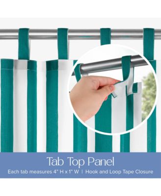 Outdoor Cabana Stripe UV Protected Privacy Tab Top Curtain Panel, 52"x84"