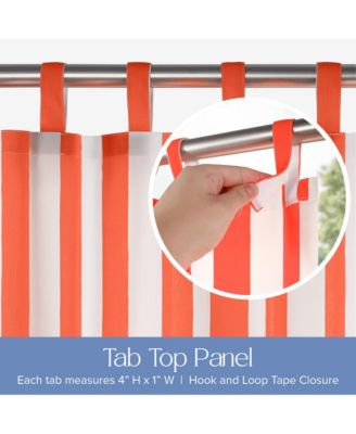 Outdoor Cabana Stripe UV Protected Privacy Tab Top Curtain Panel, 52"x84"