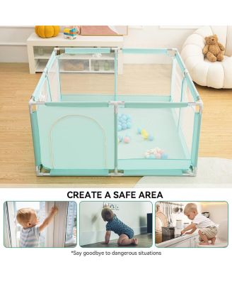 Baby Playpen Play Yard Portable 4 Panel Baby Safety Playpen for Infant Toddler
