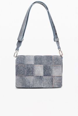 Women's Medium braided denim-effect bag