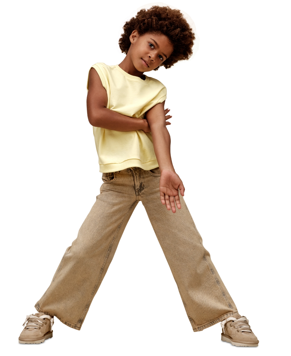 Shop Ugg Kid's Lo Lowmel Sneakers In Mustard Seed