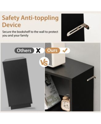 Open-Back Bookshelf with Drawer for Study