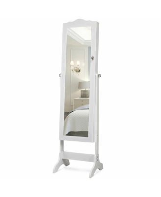 14 LED Jewelry Armoire Cabinet with Full Length Mirror and 4 Tilting Angles