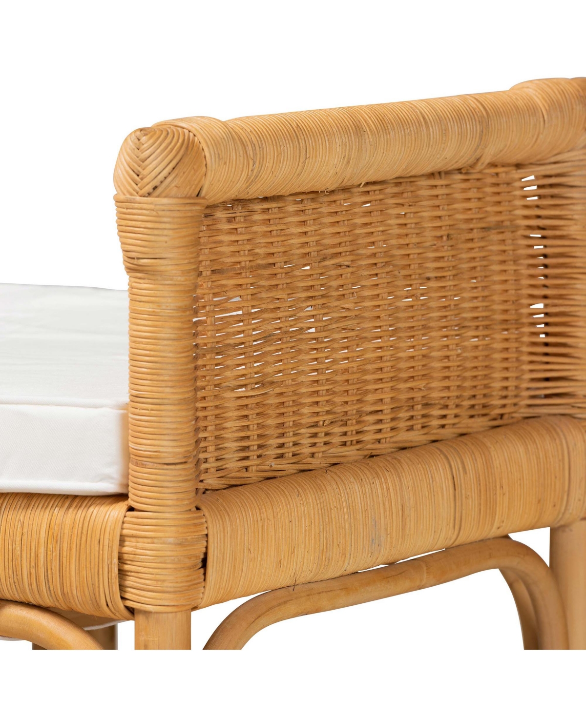 bali & pari Nairi Modern Bohemian NaturalRattan Bench - Brown