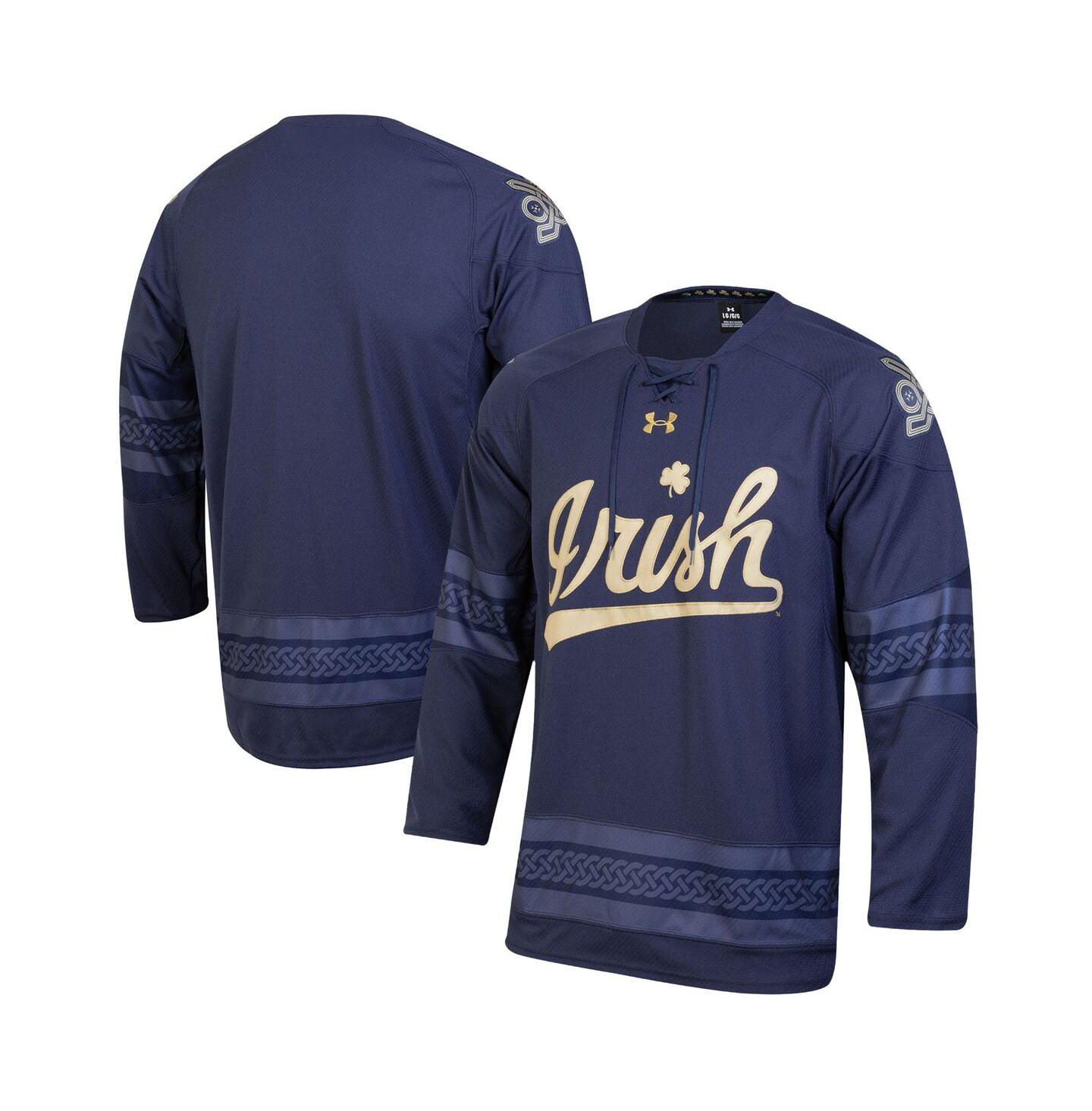 Мужской топ Under Armour Navy Notre Dame Fighting Irish Ireland Replica Hockey Jersey — фото 1