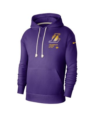 Men's Purple Los Angeles Lakers Courtside Standard Issue Premium Performance Pullover Hoodie