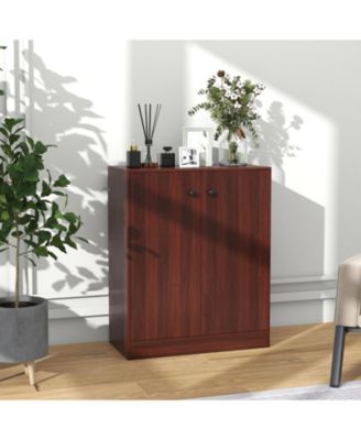 2-Door Modern Floor Storage Cabinet with 3-Tier Shelf