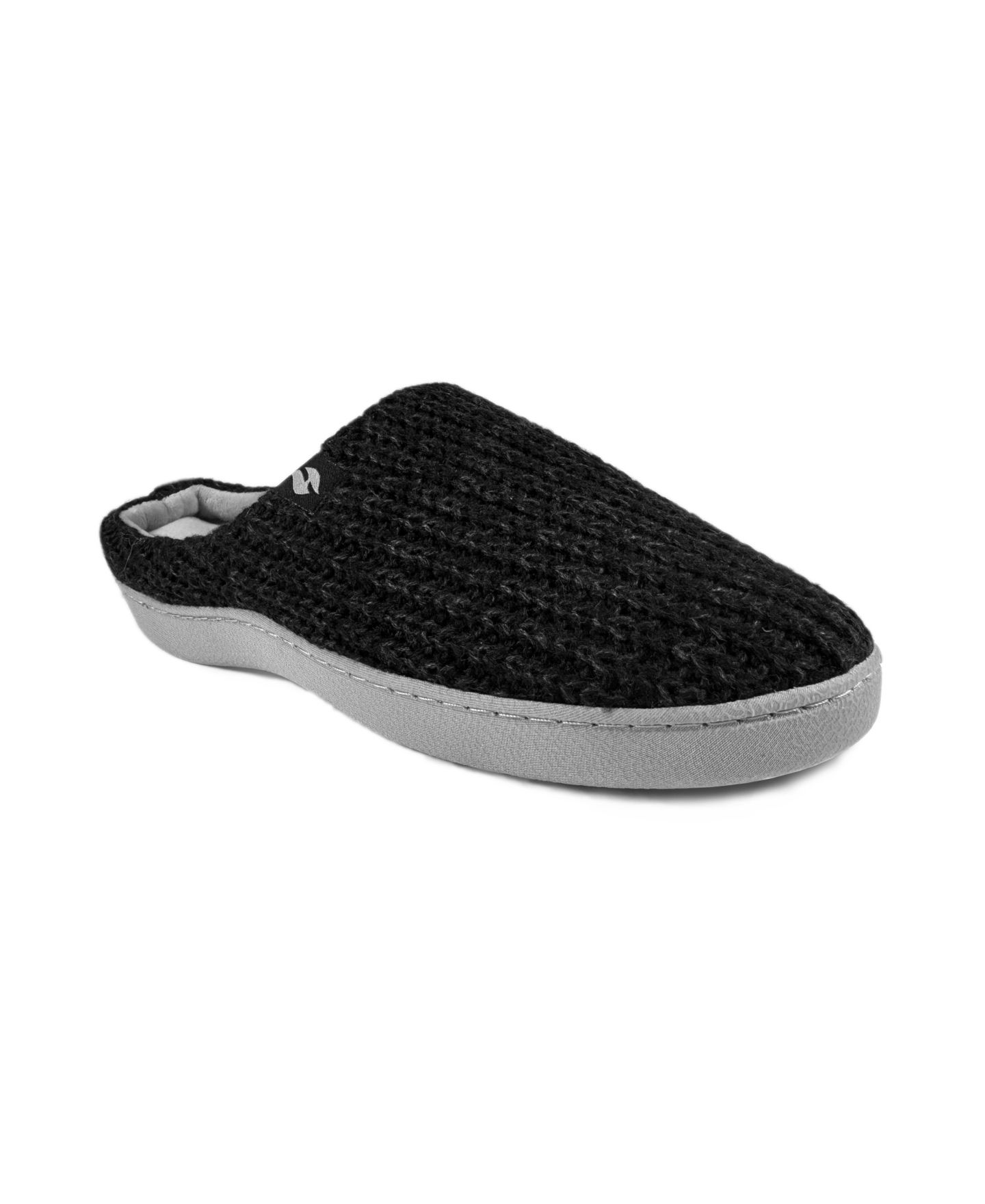 Женские тапочки Heat Holders Audrey Rib Knit Scuff Slipper, цвет: Чёрный — фото 1