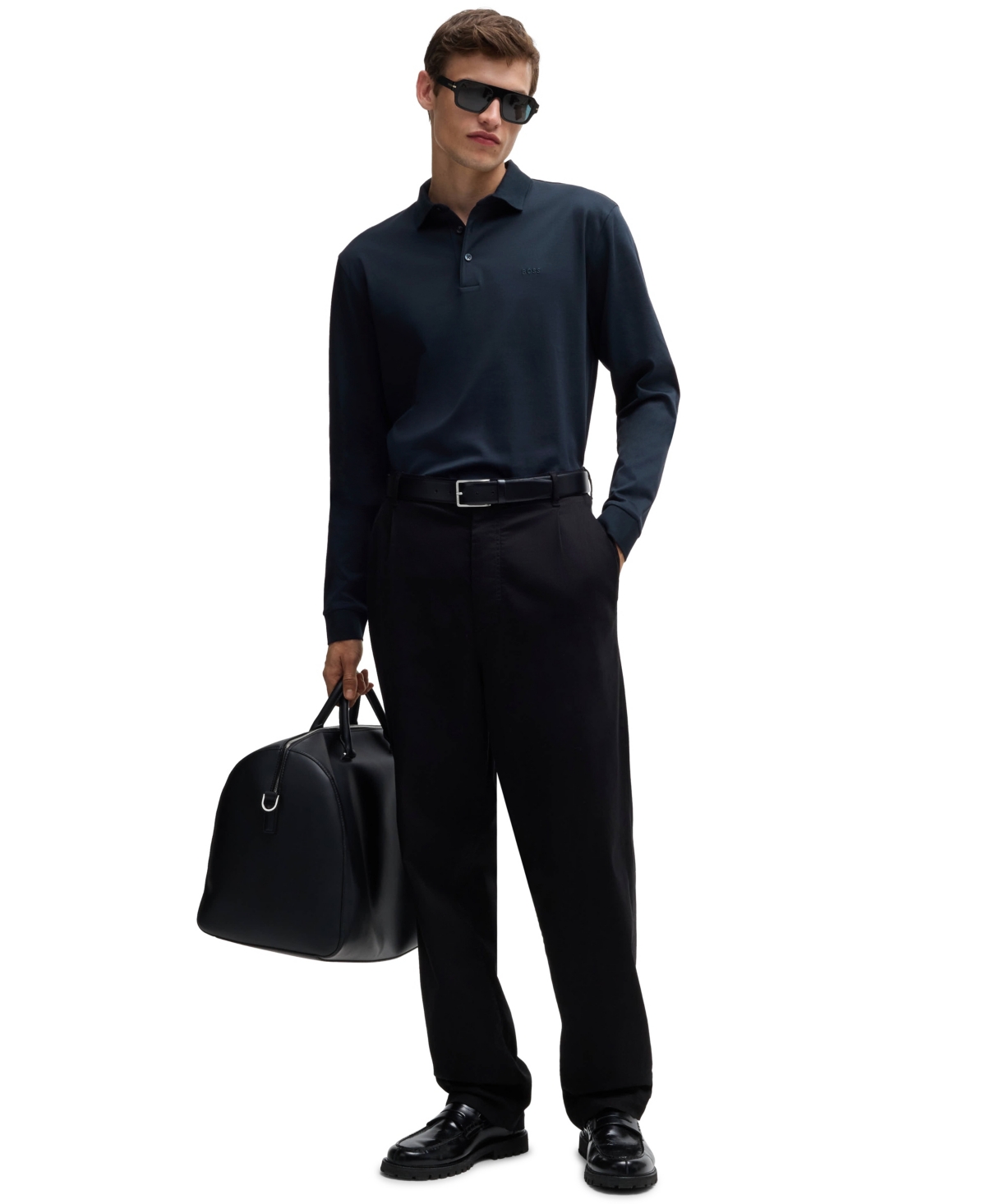 Hugo Boss Boss By  Men's Embroidered Logo Polo In Dark Blue
