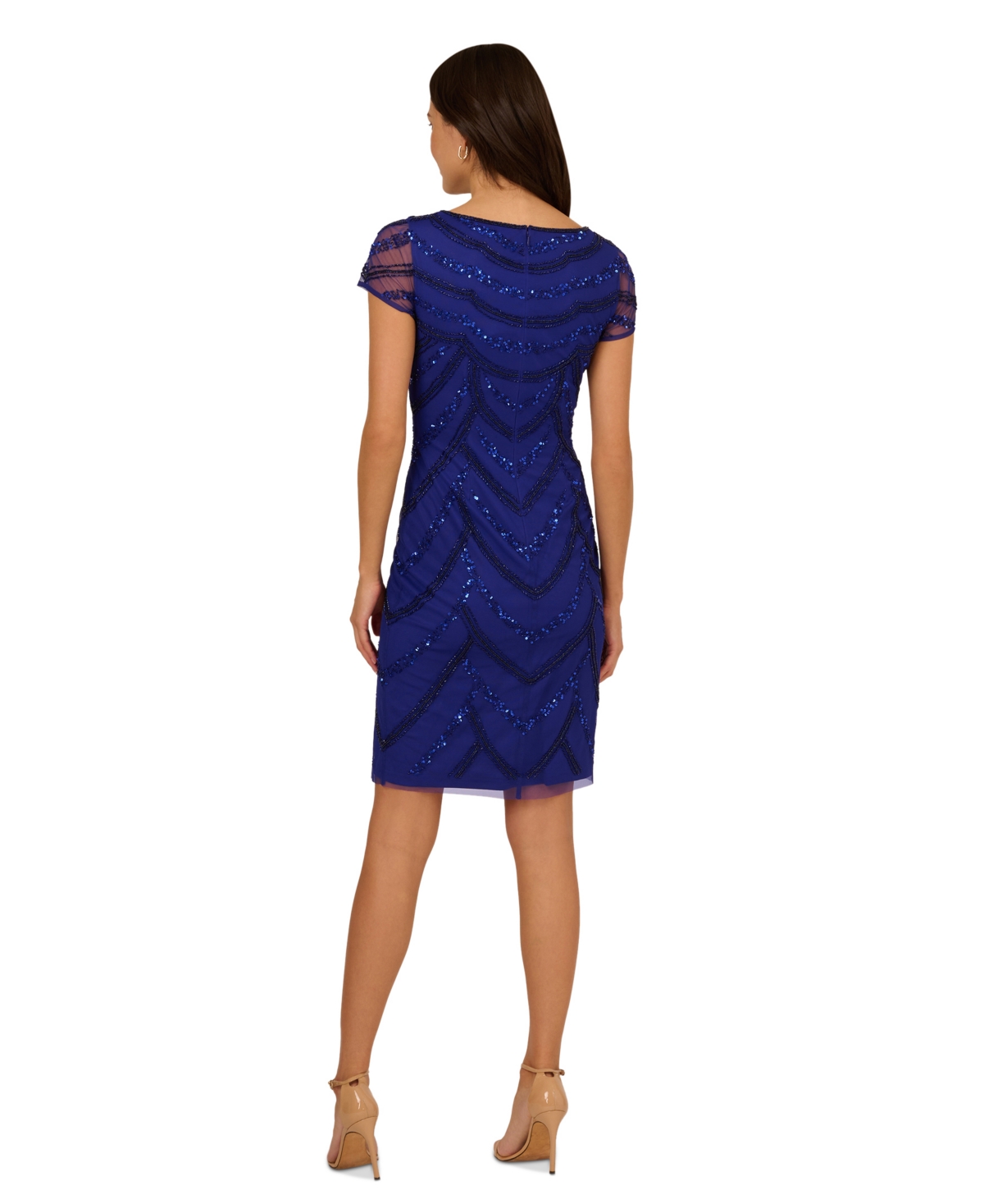ADRIANNA PAPELL WOMEN'S BEADED CAP-SLEEVE SHEATH DRESS 