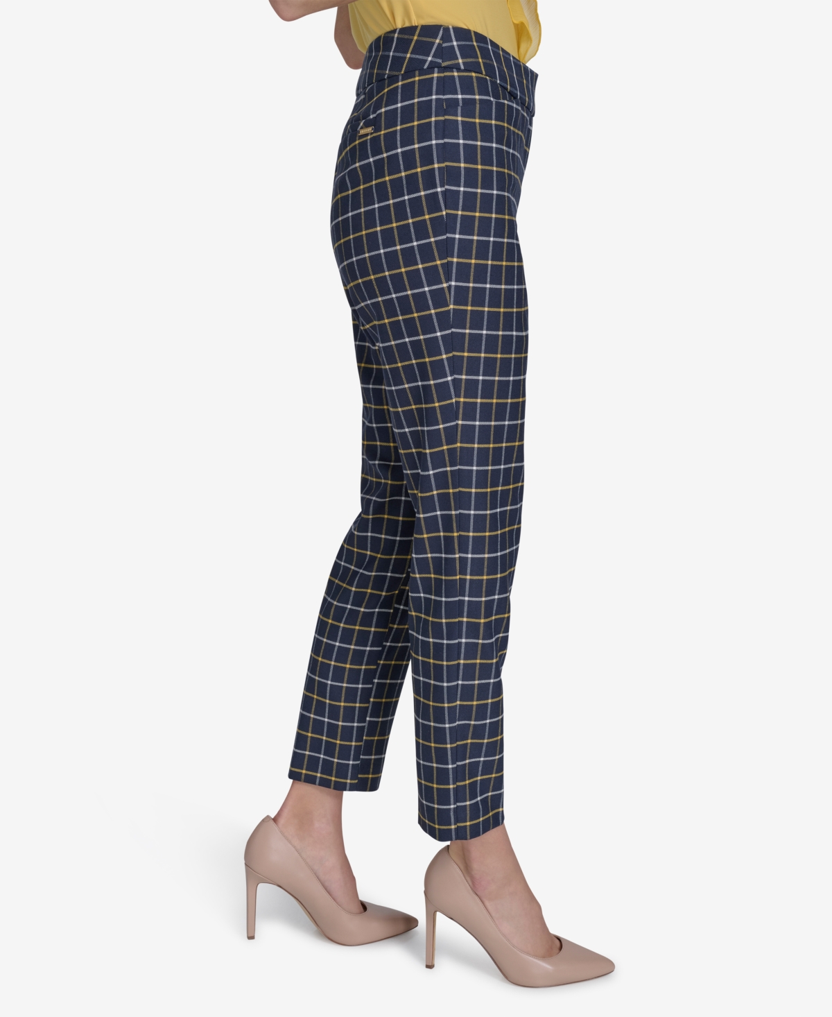 Tommy Hilfiger Women's Plaid-print Slim-fit Ankle Pants In Midnight Multi