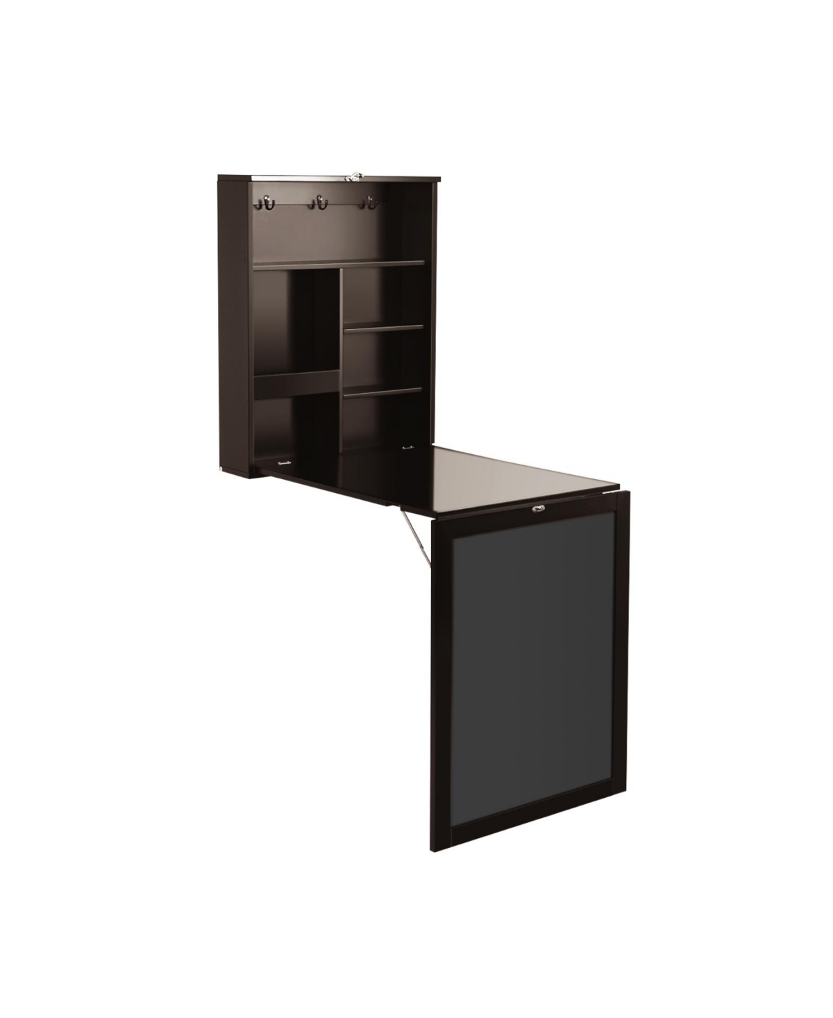 Convertible Wall Mounted Table with A Chalkboard - Brown