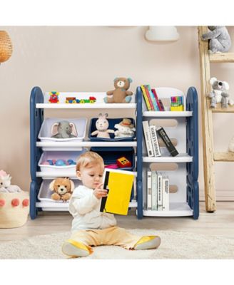 Kids Toy Storage Organizer with Bins and Multi-Layer Shelf for Bedroom Playroom