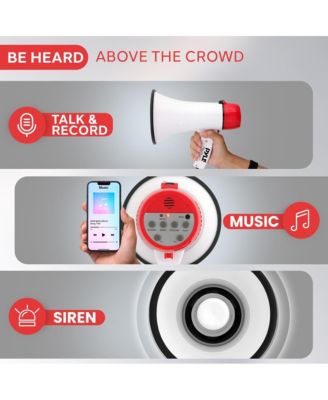 Portable Megaphone with Siren, 20 Watt Power, Aux Input for MP3, Automatic Siren, Lightweight