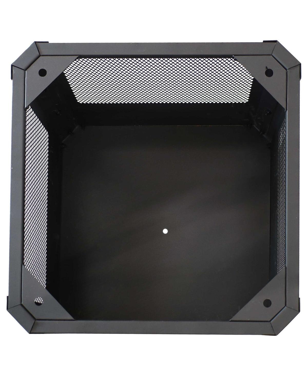 Slickblue 16 Inch Small Grelha Square Outdoor Fire Pit with Grilling Grate