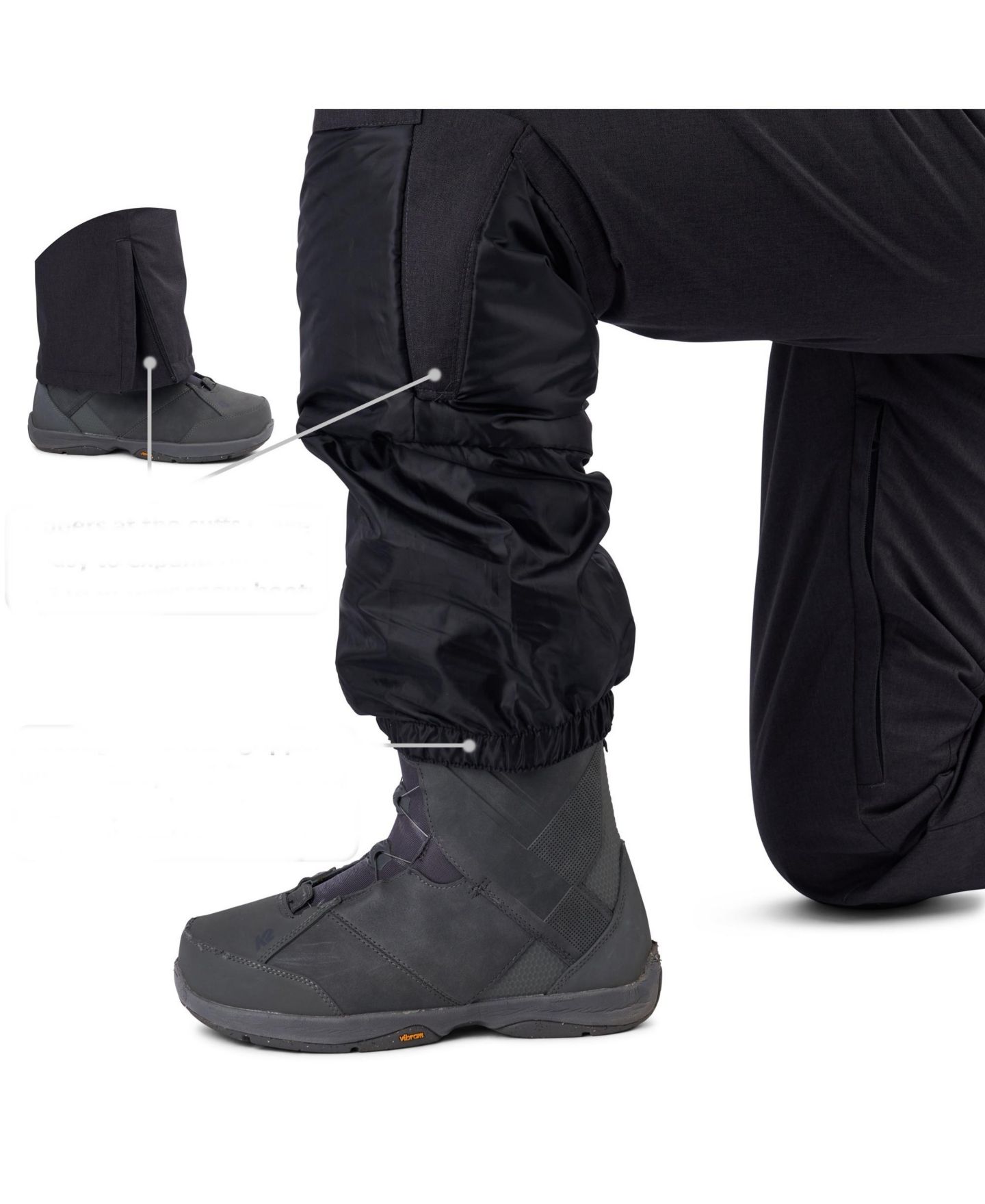 Мужские брюки Alpine Swiss Waterproof Ski Snowboarding Pants Insulated Winter Snow Pants, цвет: Чёрный — фото 4