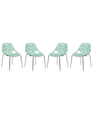 Modern Asbury Dining Chair w/ Chromed Legs, Set of 4