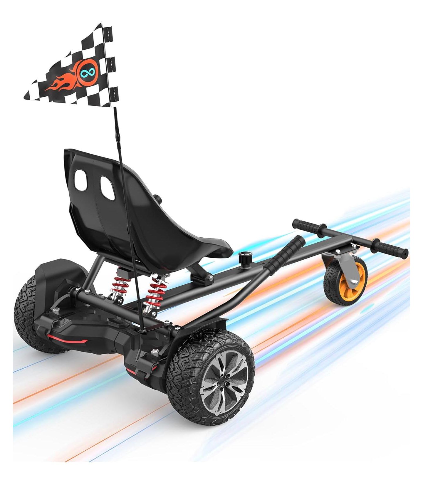 Насадка-картинг Gyroor K2 для гироборда 6.5", 8" и 10", для детей и взрослых, цвет: Чёрный — фото 7