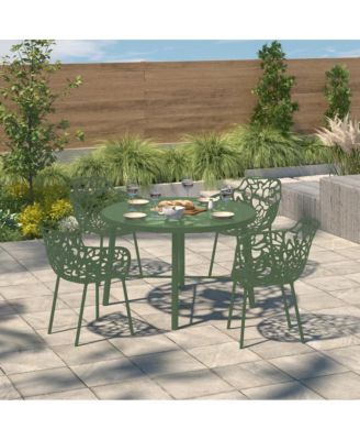 Modern Devon Aluminum Armchair, Set of 4