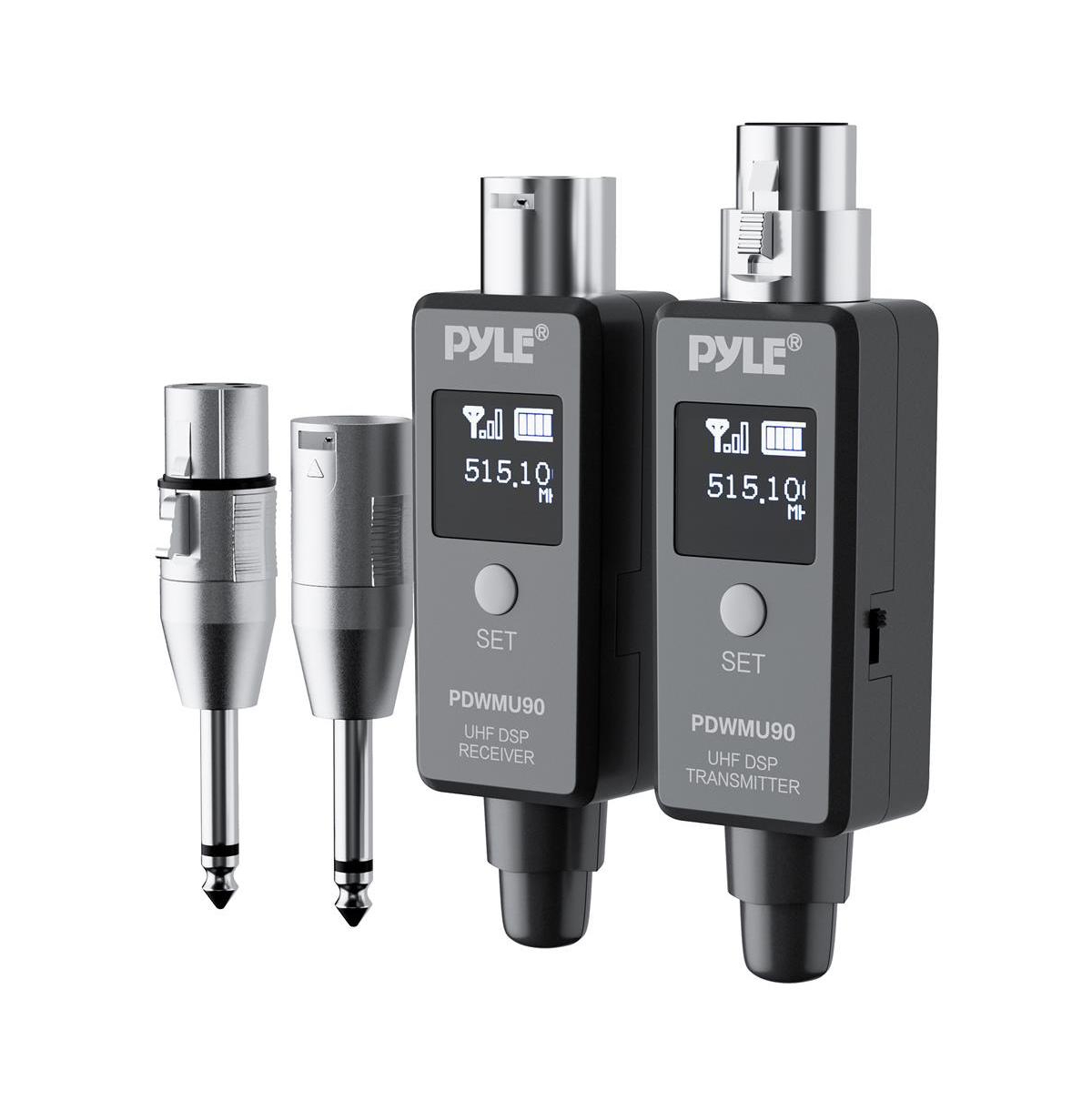 Pyle Multifunctional Uhf Wireless Adapter for Dynamic Microphones - 48k Uhf Digital, Usb Rechargeable, Up to Range