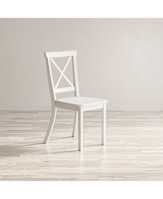 Eastern Tides Coastal Wire-Brushed Wood X-Back Acacia Dining Chair (Set of 2)