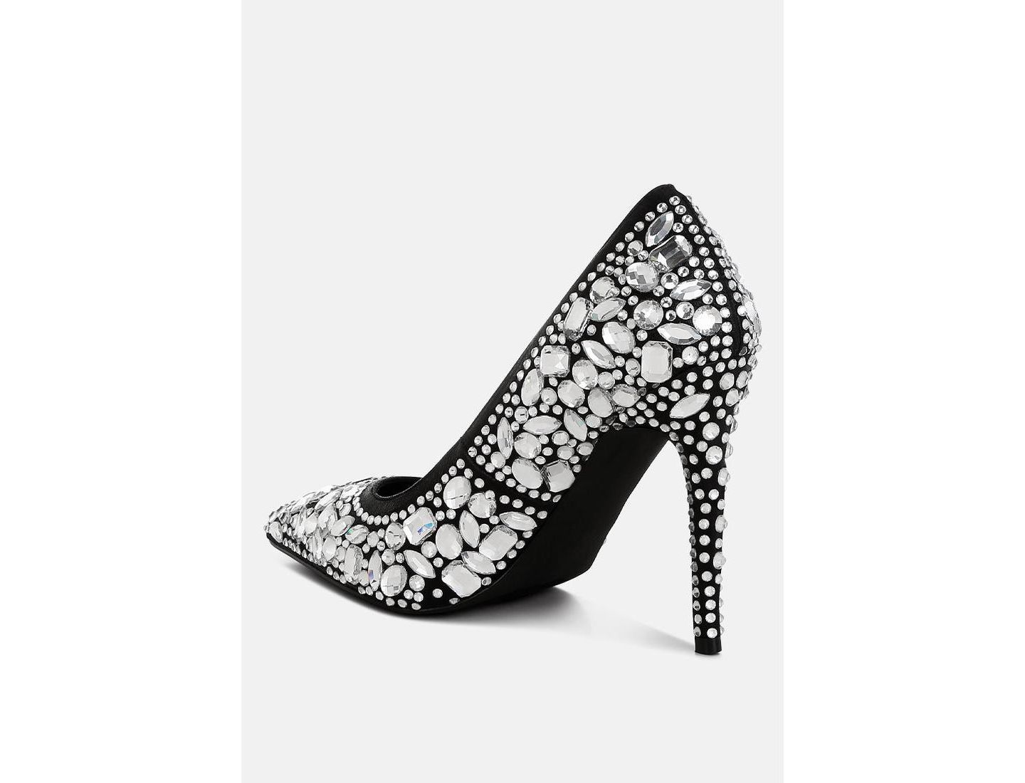 Женские туфли London Rag Iceout Diamante & Rhinestone Embellishments Pumps, цвет: Чёрный — фото 3