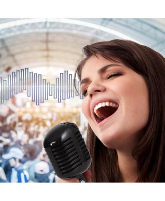 Classic Retro Dynamic Vocal Microphone, Vintage Style with 16' XLR Cable (Black)